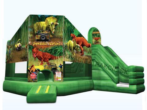 Nafukovacie kombo Jurassic Park, skákací hrad s nafukovacou šmýkačkou