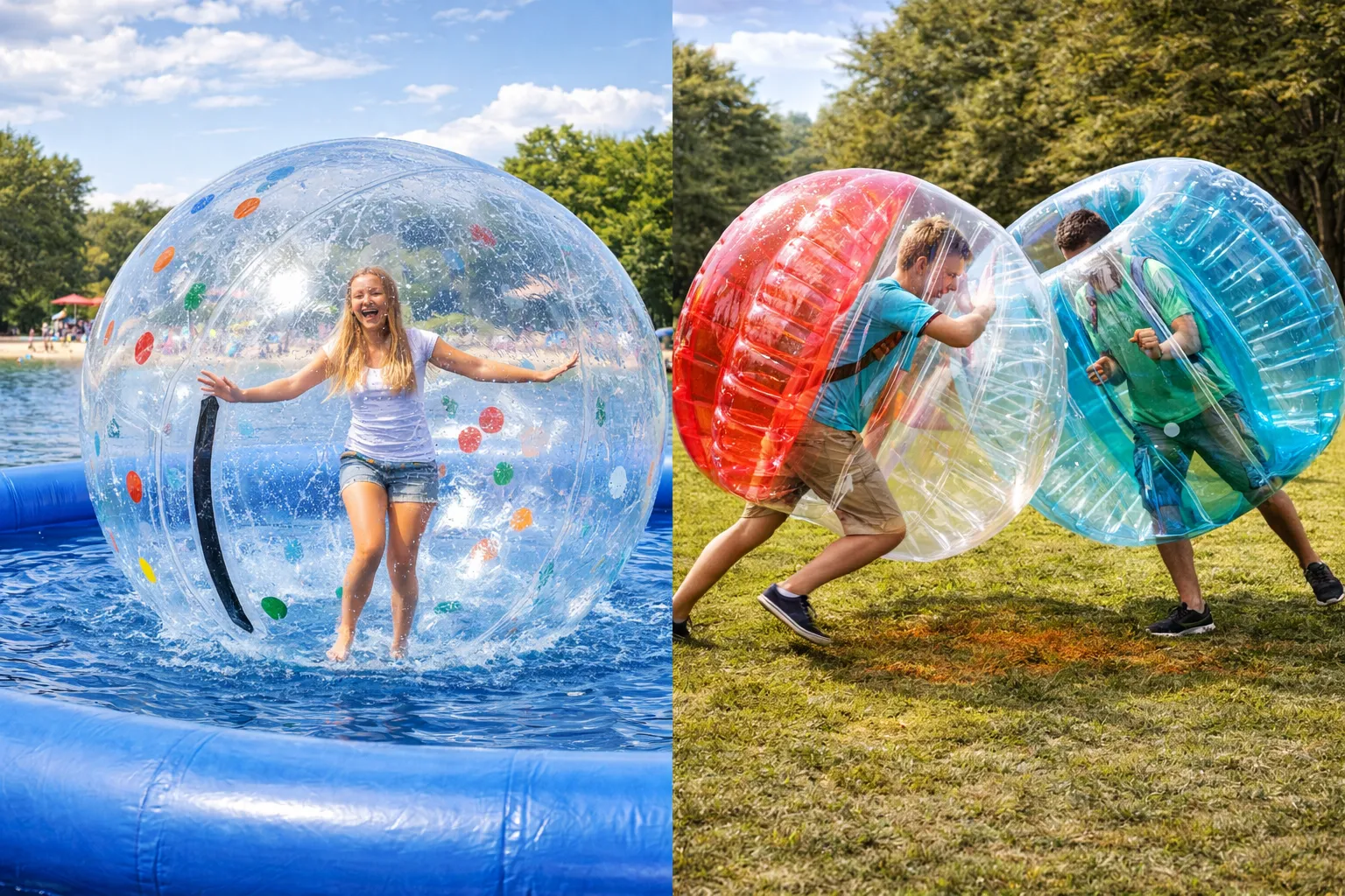 Aquazorbing a body zorbing ako zábavné atrakcie pre deti aj dospelých