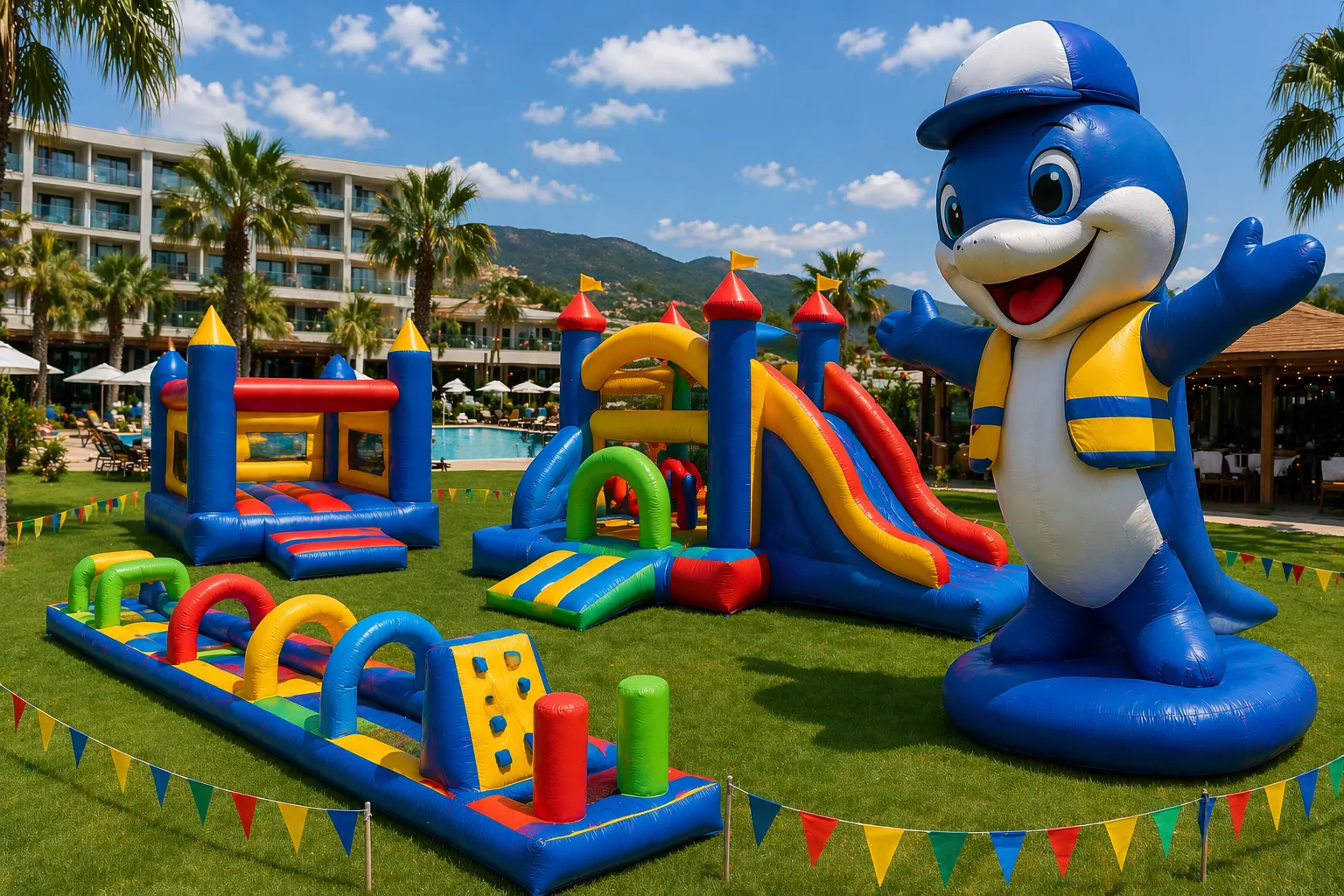 Nafukovacie atrakcie pre hotelové rezorty a family friendly prevádzky s detským programom